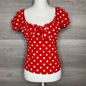 NTW Red & White Polka Dot Top Small Minnie Mouse